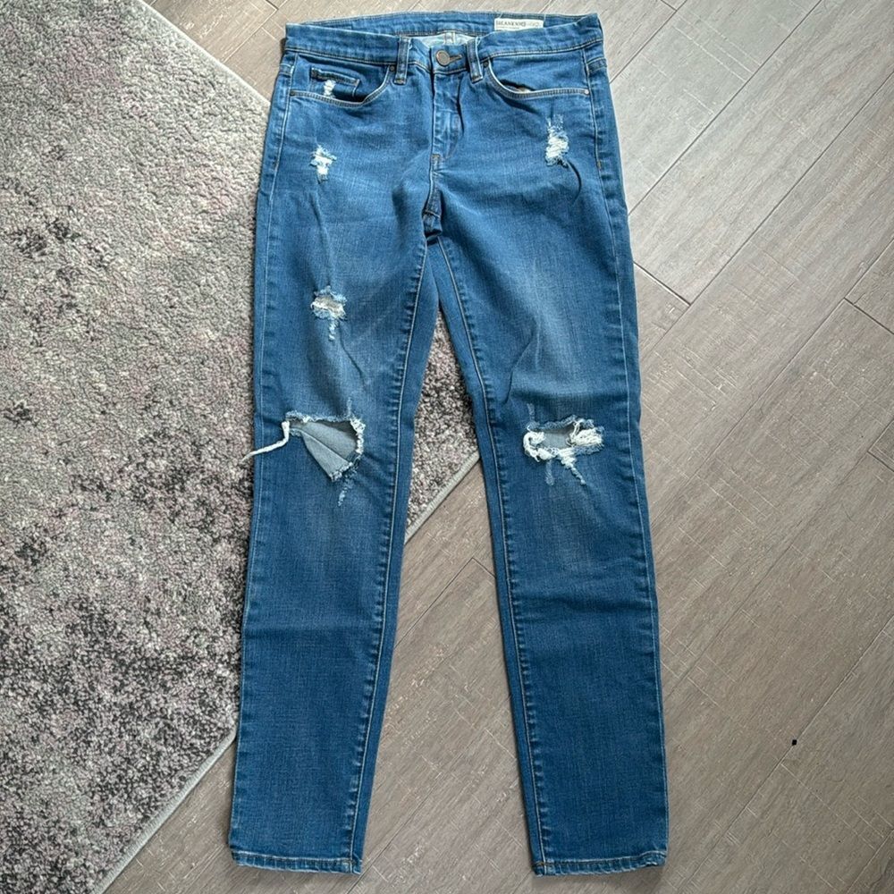 Blank NYC Women's Skinny Classique Distressed Destroyed Denim Jeans Sz 29